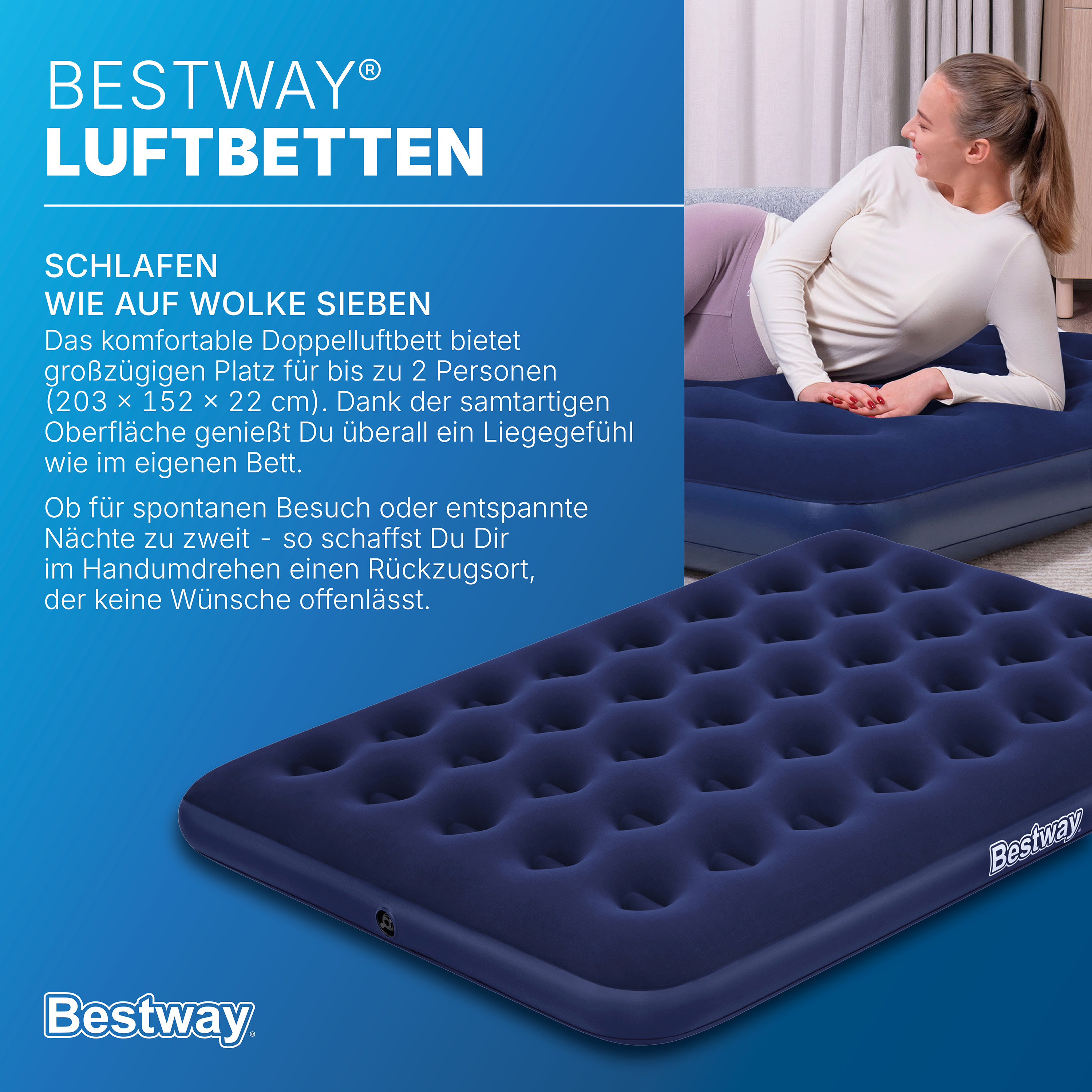 Doppelluftbett 191 x 137 x 22 cm