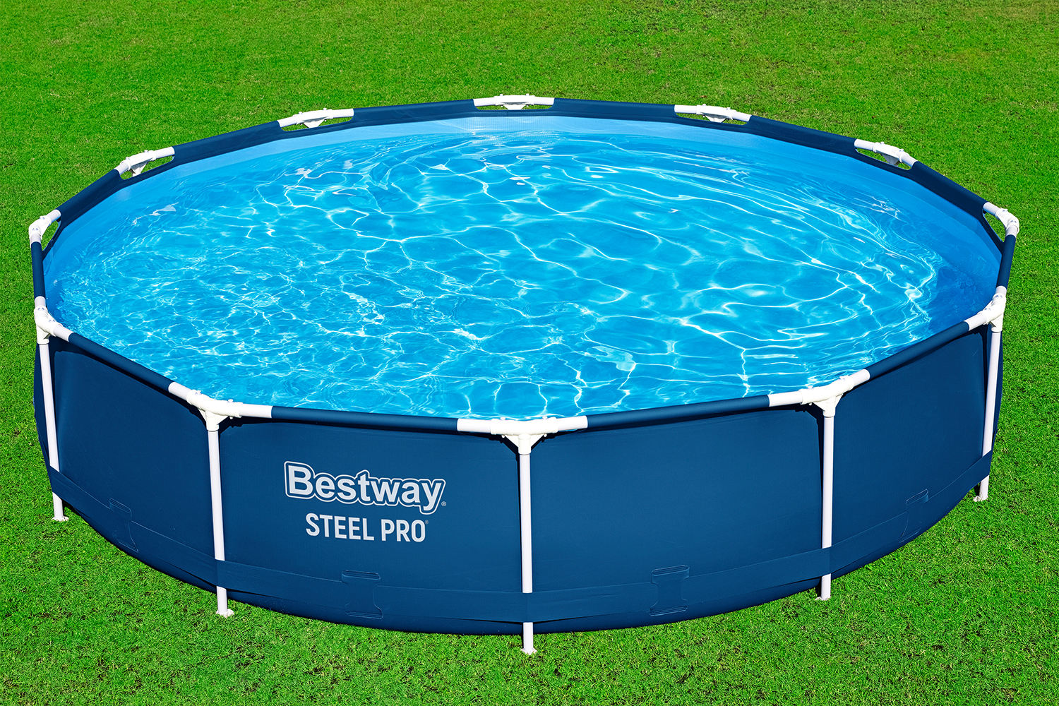 Steel Pro™ Frame Pool Set mit Filterpumpe Ø 366 x 76 cm, dunkelblau, rund