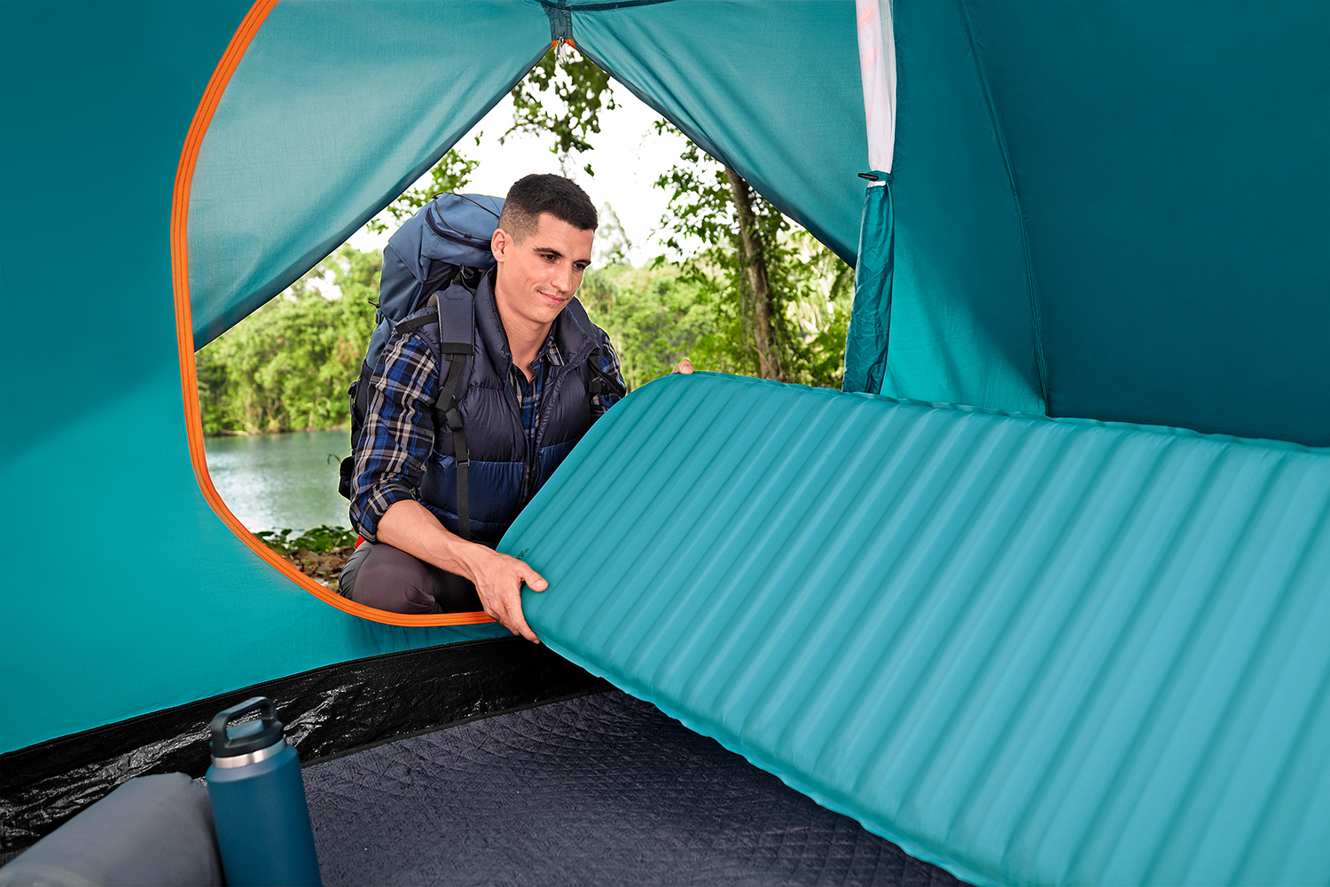 Selbstaufblasende Single-Isomatte TerrainPro™ für Mumienschlafsäcke 183 x 51 x 5,1 cm