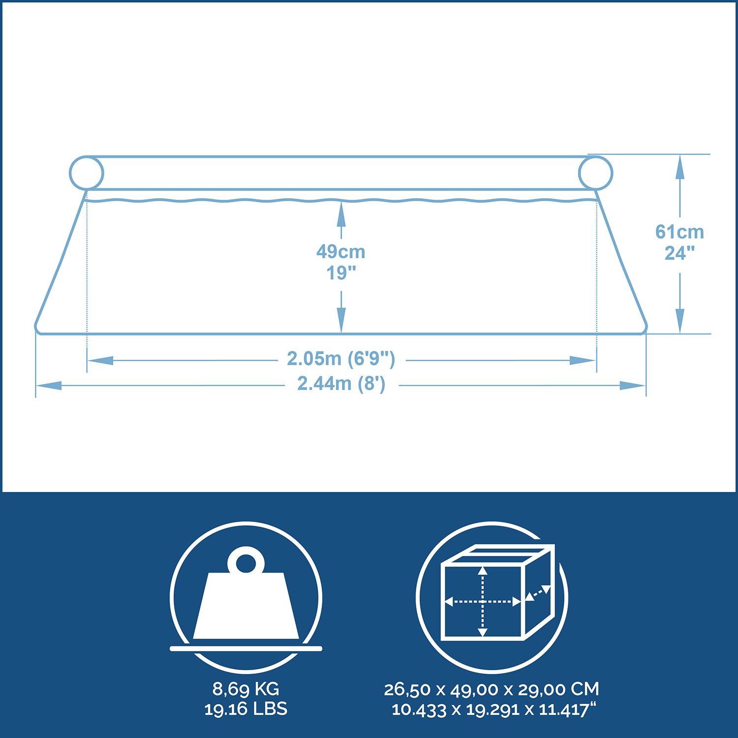 Fast Set™ Aufstellpool-Set mit Filterpumpe Ø 244 x 61 cm, blau, rund