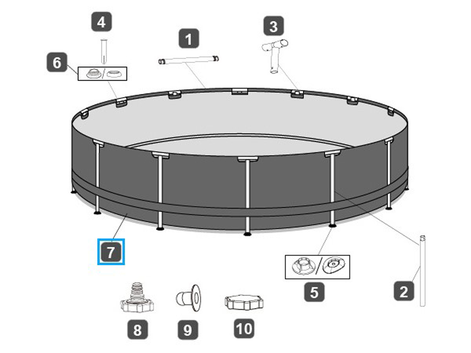 Bestway® Spare Part Pool liner (lightgrey) for Steel Pro MAX™ pool Ø 427 x 107 cm, round