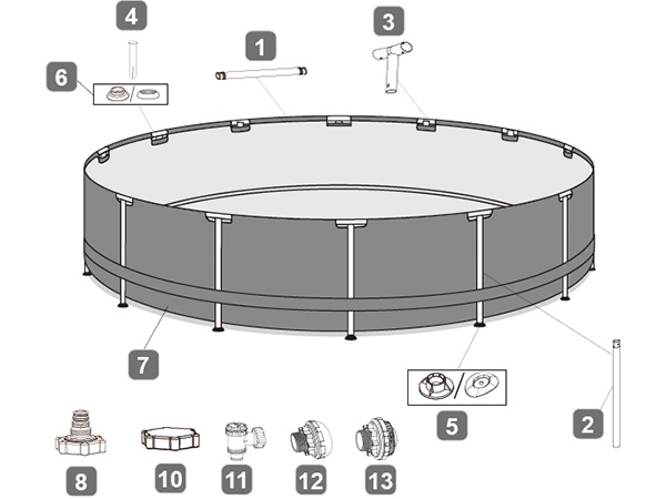 Bestway® Spare Part Pool cover (black) for Power Steel™ frame poolØ 671 x 132 cm, round