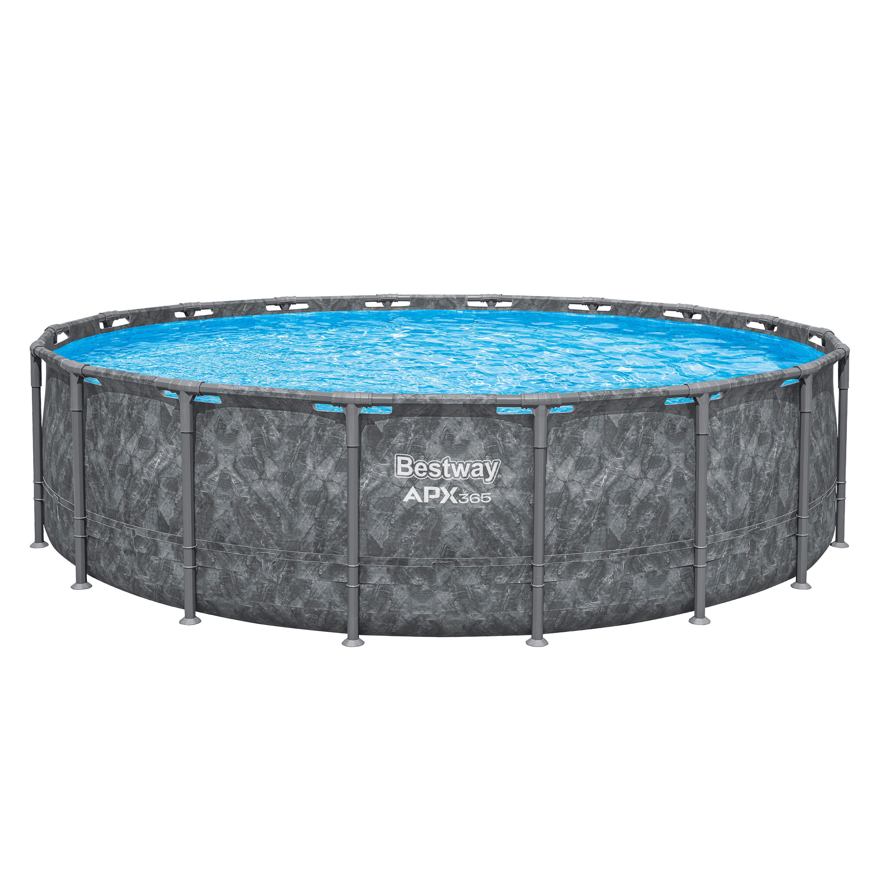 APX365™ Winterfester Solo Pool ohne Zubehör Ø 549 x 132 cm, Marmor-Optik (Dunkel), rund