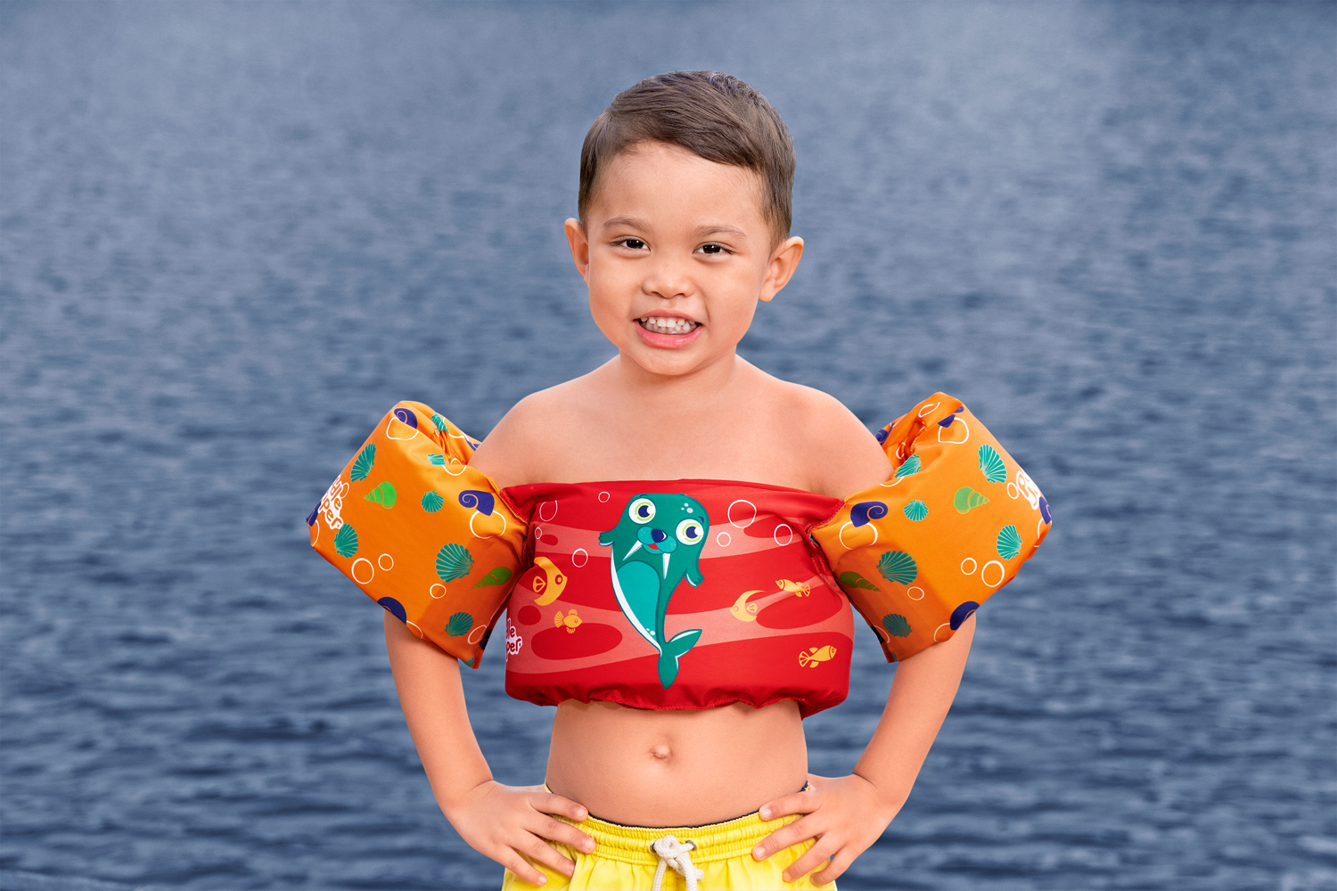 Puddle Jumper® Schwimmflügelweste Kleines Walross mit Textilbezug, 2-6 Jahre