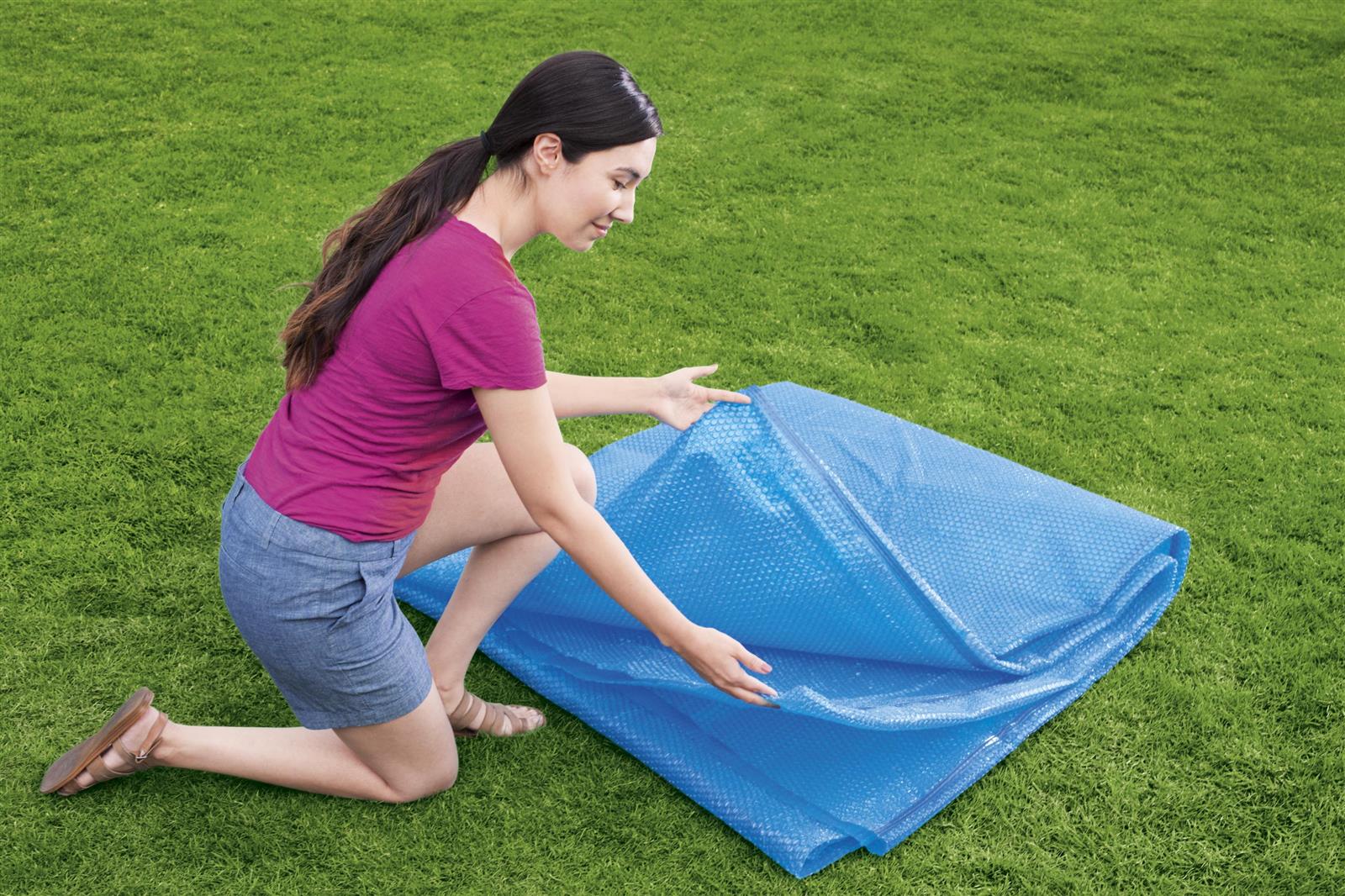 Flowclear™ PE-Solarabdeckplane Ø 462 cm, blau, rund