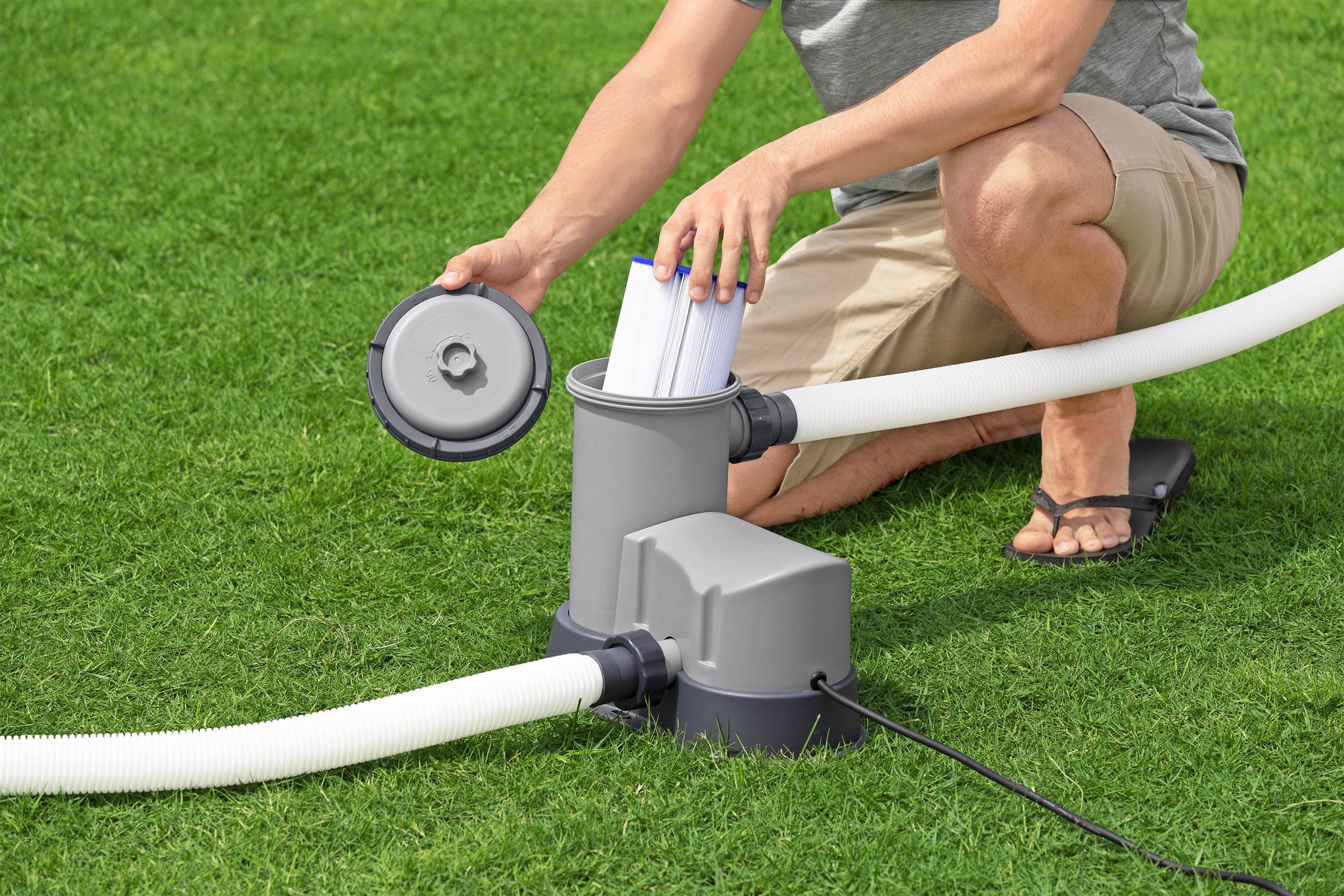 Steel  Pro MAX™ Frame Pool Komplett Set mit Filterpumpe 549 x 274 x 122 cm, grau, eckig