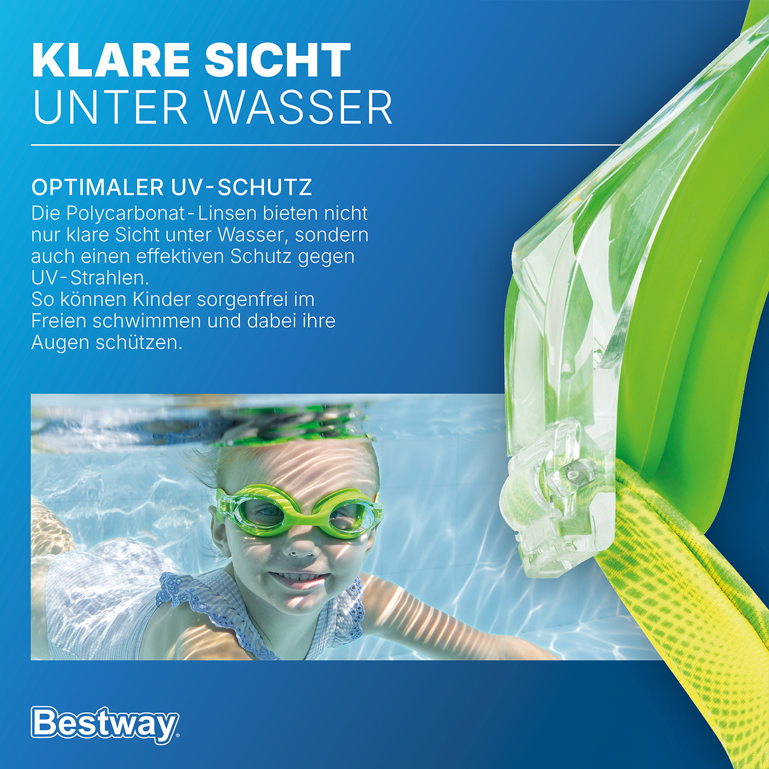 Schwimmbrille Splashflex™ ab 7 Jahren, Grün