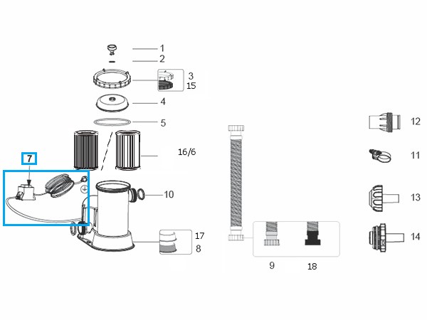 Bestway® Spare Part Transformer for Flowclear™ filter unit  (58389) Bestway® Spare Part Transformer for Flowclear™ filter unit  (58389)