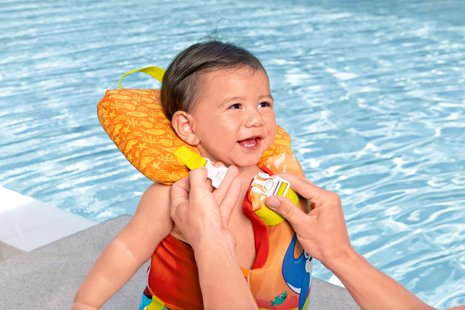 Puddle Jumper® Schwimmweste Kleiner Wal mit Textilbezug, 0-2 Jahre