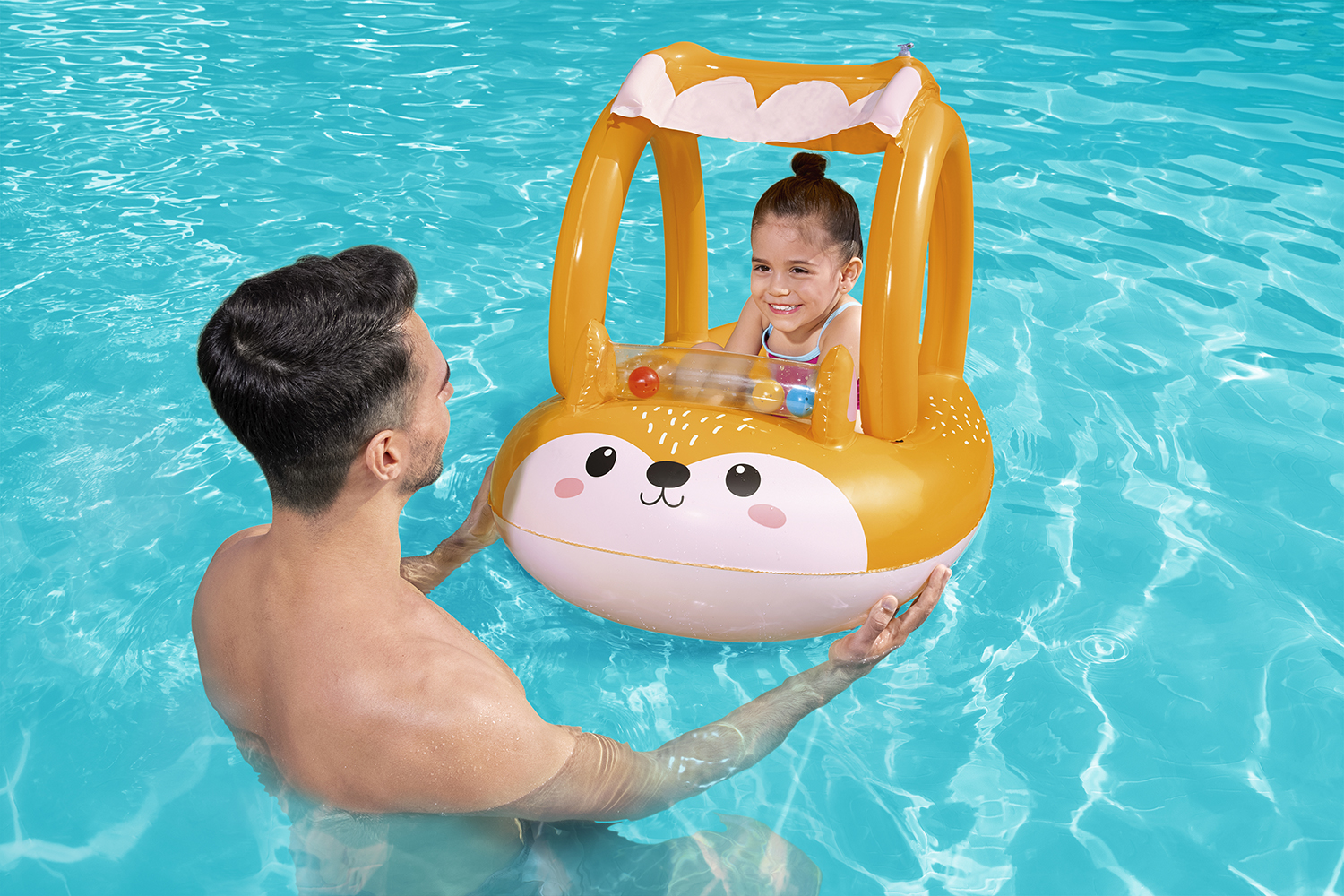 Friendly Fox™ Kinder Schlauchboot mit Sonnenschutzdach 94 x 66 cm