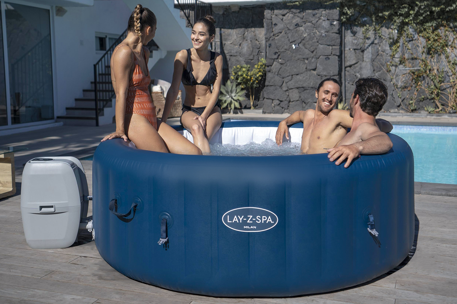 LAY-Z-SPA® WLAN-Whirlpool Milan AirJet Plus™ Ø 196 x 71 cm, rund