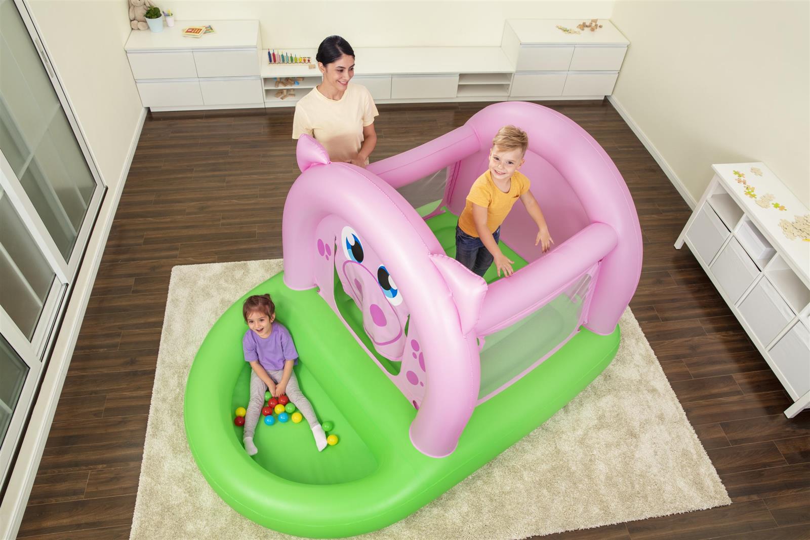 Up, In & Over™ 7'10" x 64" x 54"/2.39m x 1.62m x 1.37m Oinkster Pig Bouncer and Ball Pit