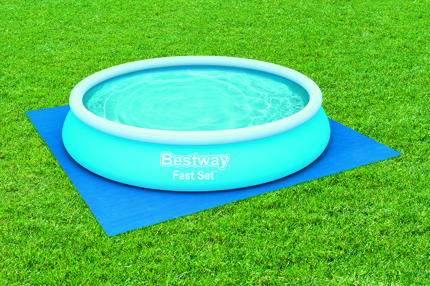 Flowclear™ PE-Bodenplane 396 x 396 cm, blau, quadratisch Flowclear™ PE-Bodenplane 396 x 396 cm, blau, quadratisch