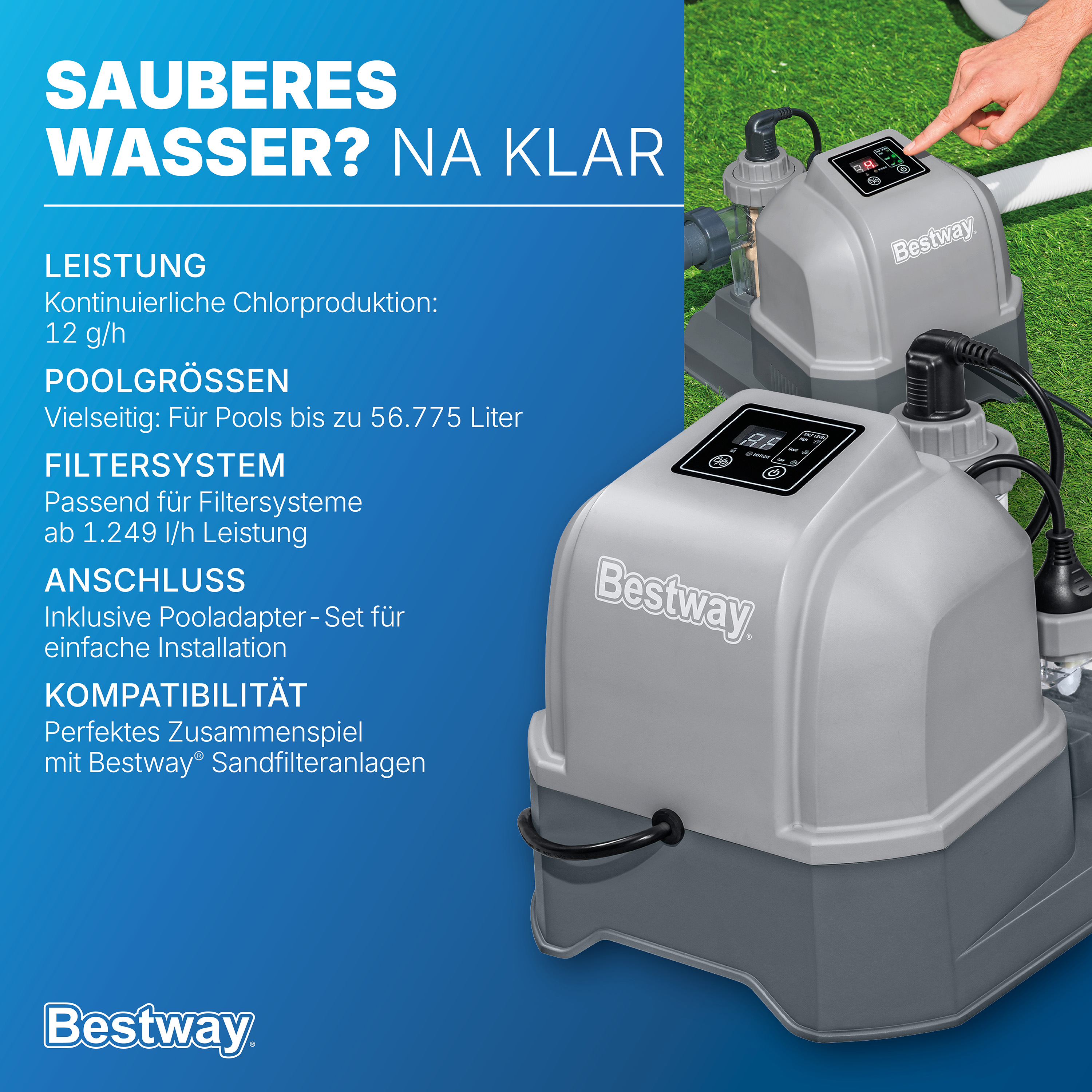 Salzwasseranlage Hydrogenic™ 12 g/h, 100 W