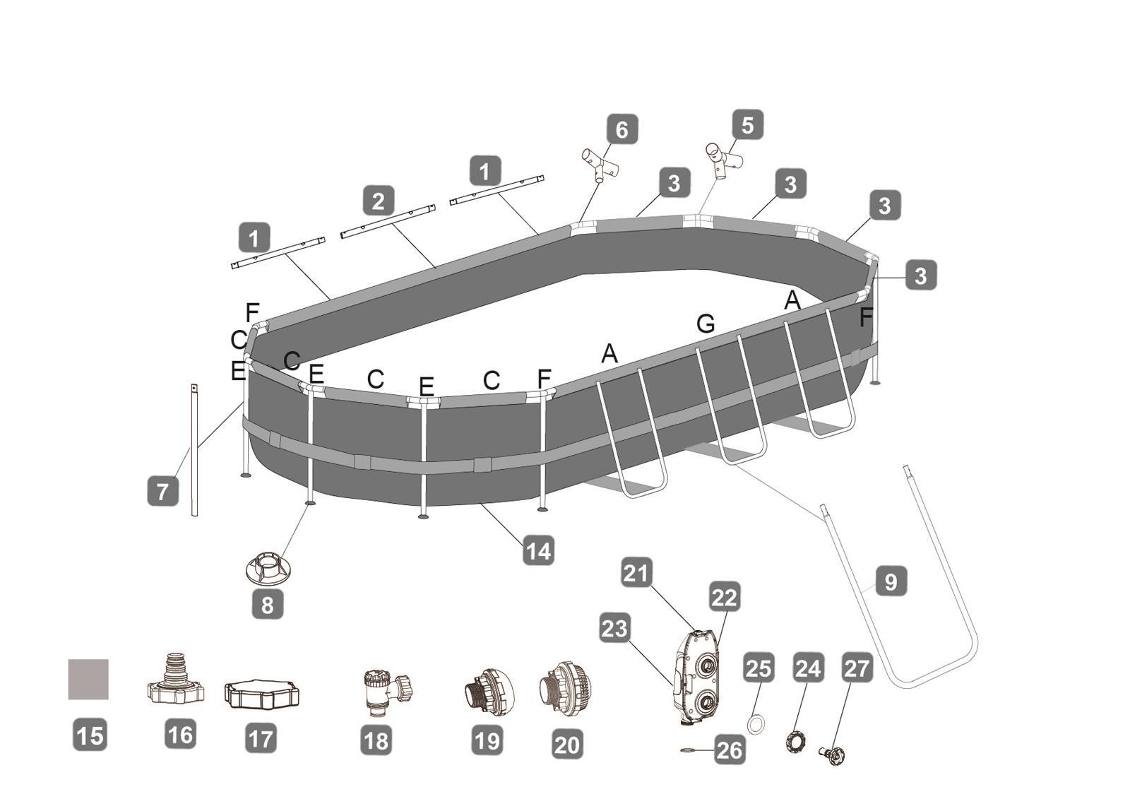 Bestway® Spare Part LED light for Power Steel™ Comfort Jet Series™ pool 610 x 366 x 122 cm