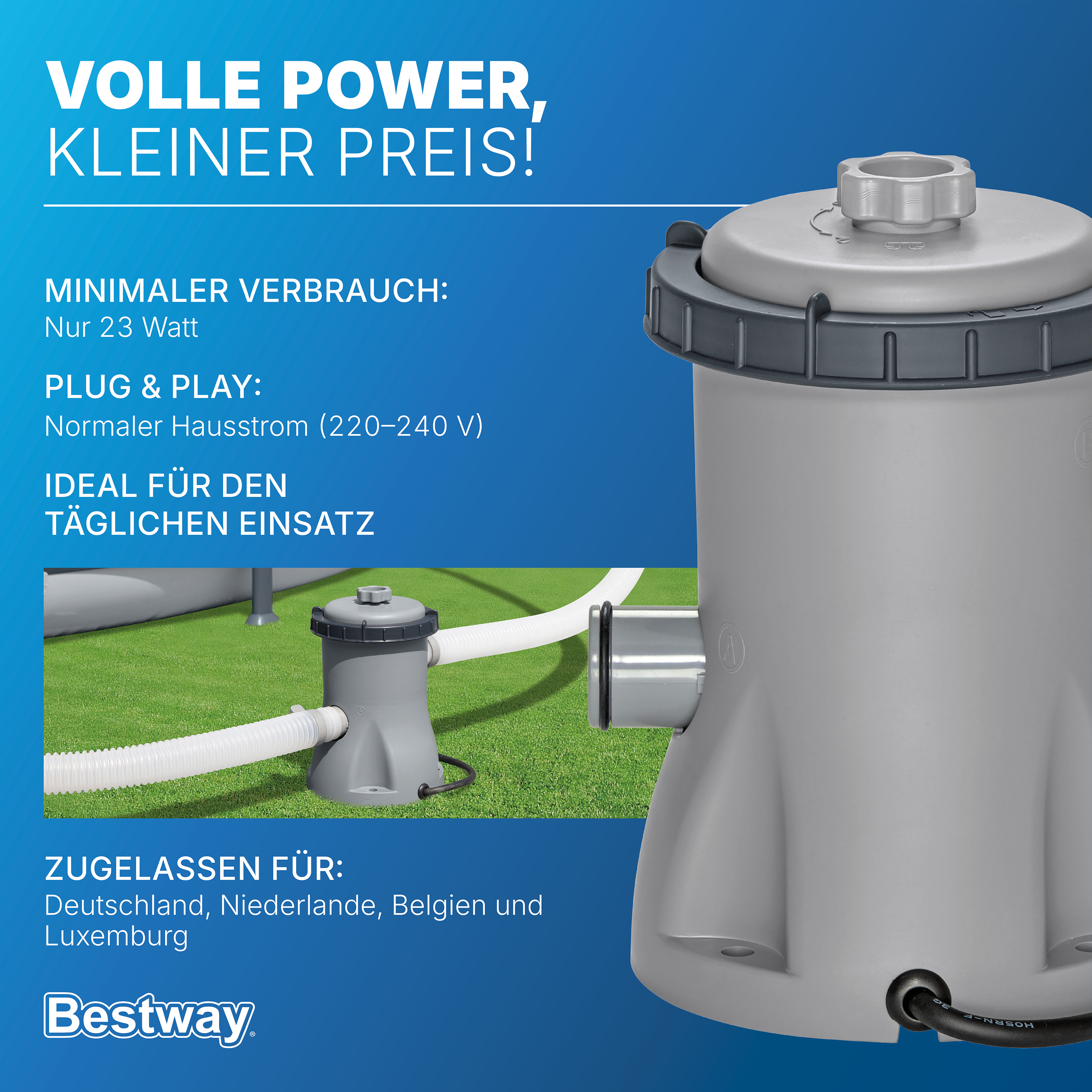 Filterpumpe 1.249 l/h, 23 W