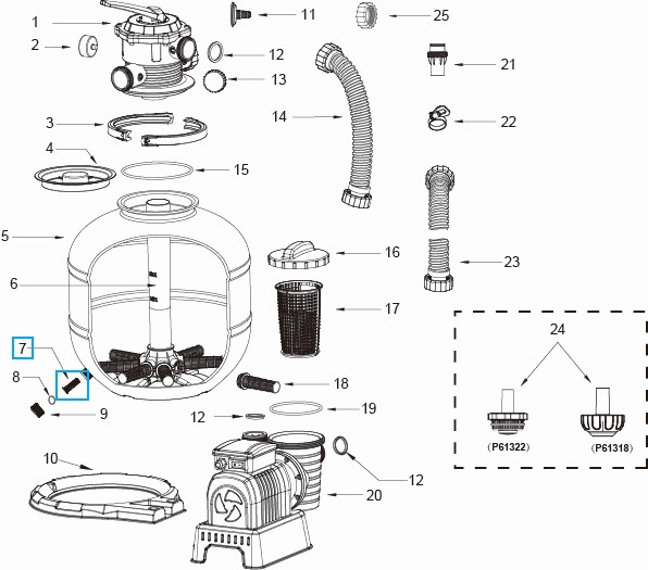 Bestway® Spare Part Filter canister for various Flowclear™ sandfilter units Bestway® Spare Part Filter canister for various Flowclear™ sandfilter units