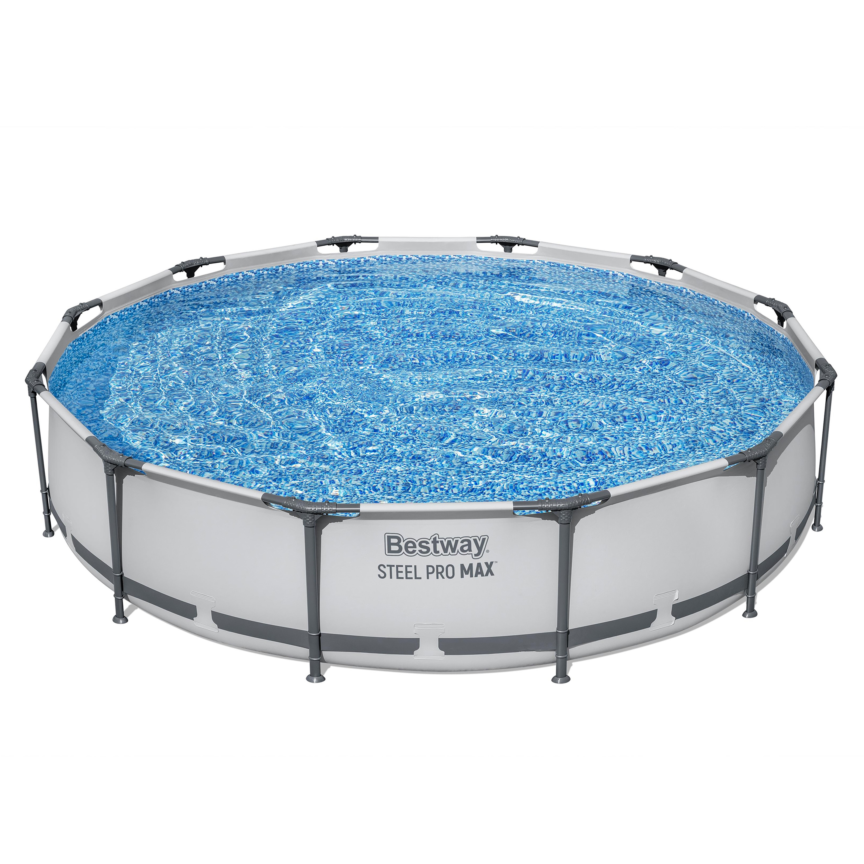 Steel Pro MAX™ Frame Pool Komplett Set mit Filterpumpe Ø 366 x 122 cm, lichtgrau, rund