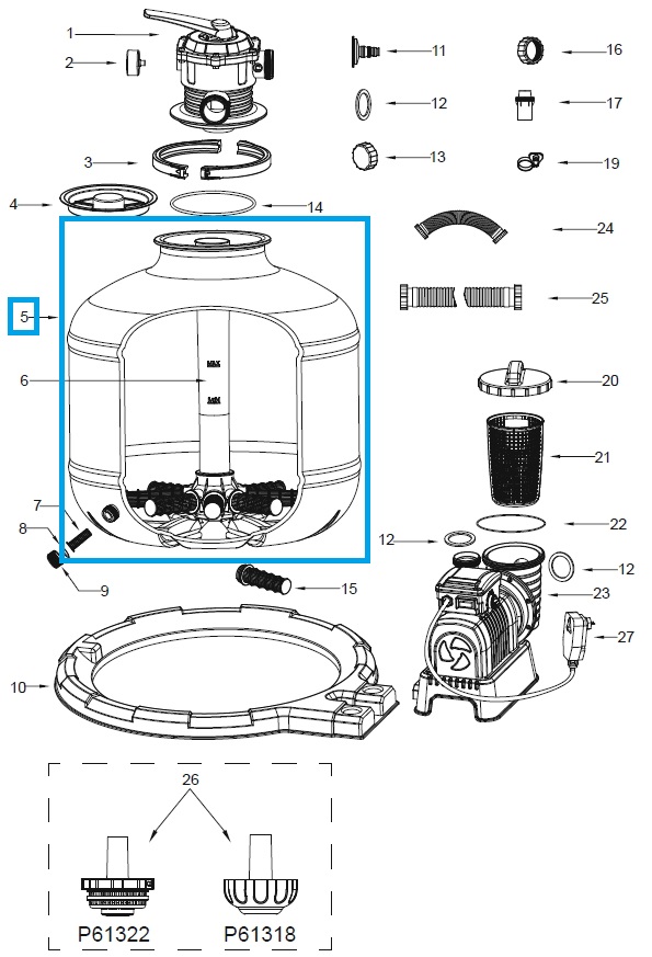 Bestway® Spare Part Tank for Flowclear™ sand filter unit (58486 | GS)