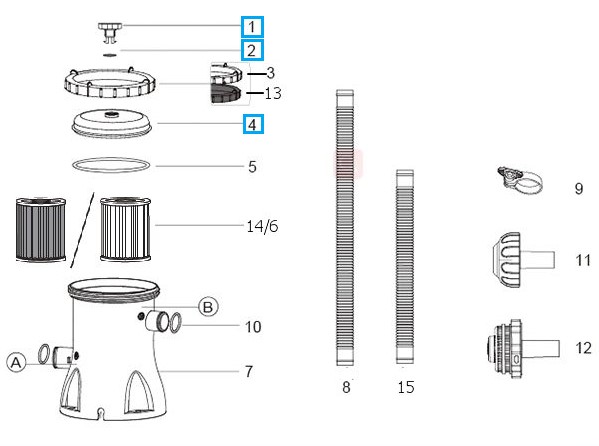 Bestway® Spare Part Set Filter cover, vent valve & gasket for Flowclear™ filter unit  (58381)