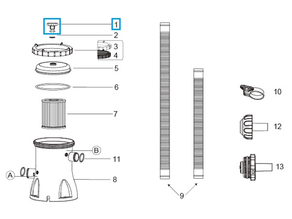 Bestway® Spare Part Vent valve (set with gasket) for Flowclear™ filter units (2018 / 2019)