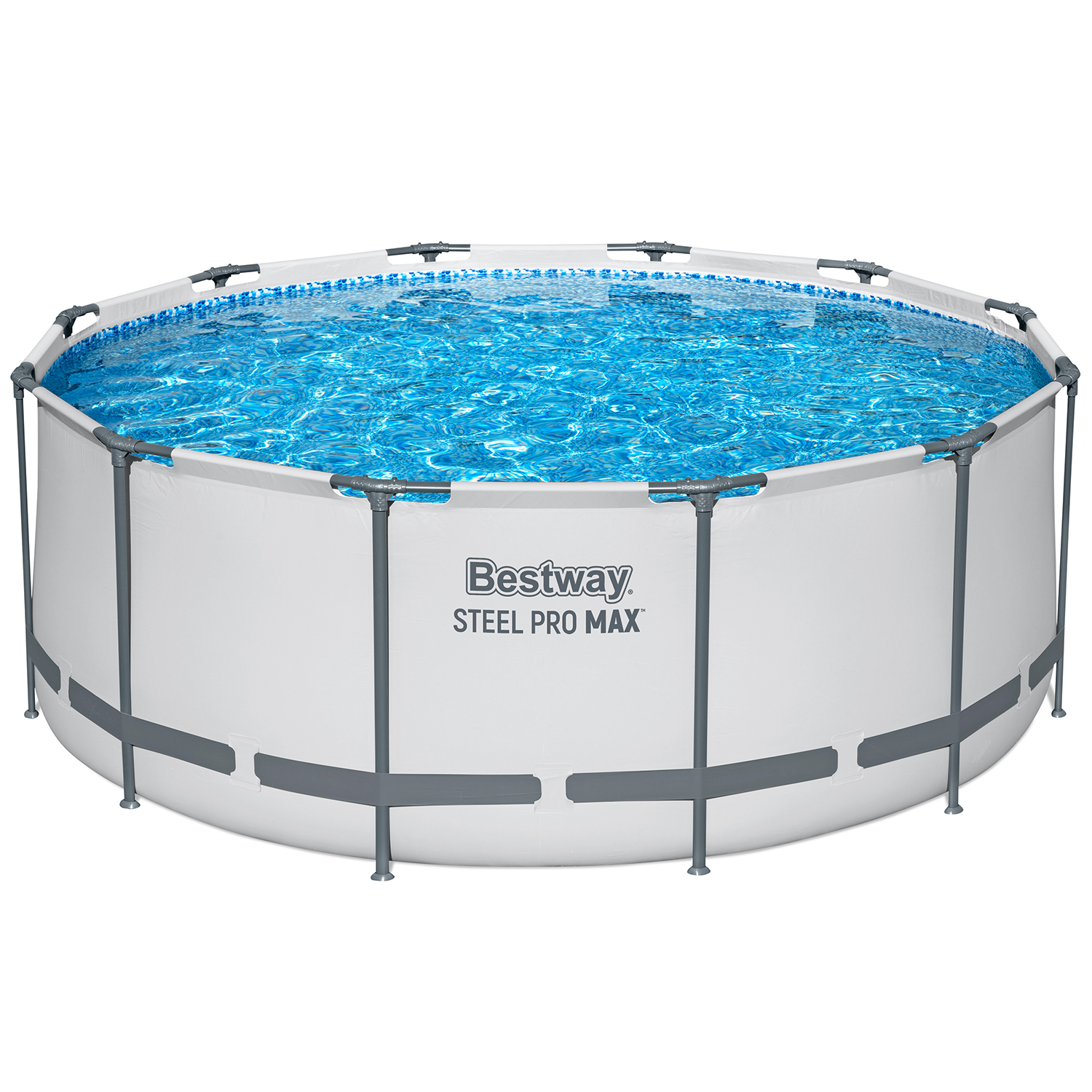 Steel Pro MAX™ Frame Pool Komplett-Set mit Filterpumpe Ø 366 x 122 cm, lichtgrau, rund