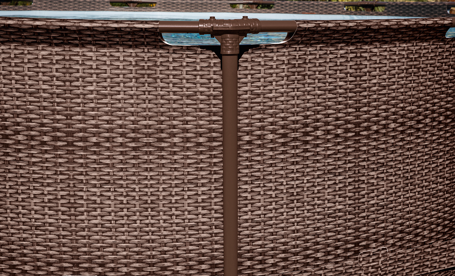 Steel Pro MAX™ Frame Pool Set mit Filterpumpe Ø 366 x 100 cm, Rattan-Optik (Schokobraun), rund