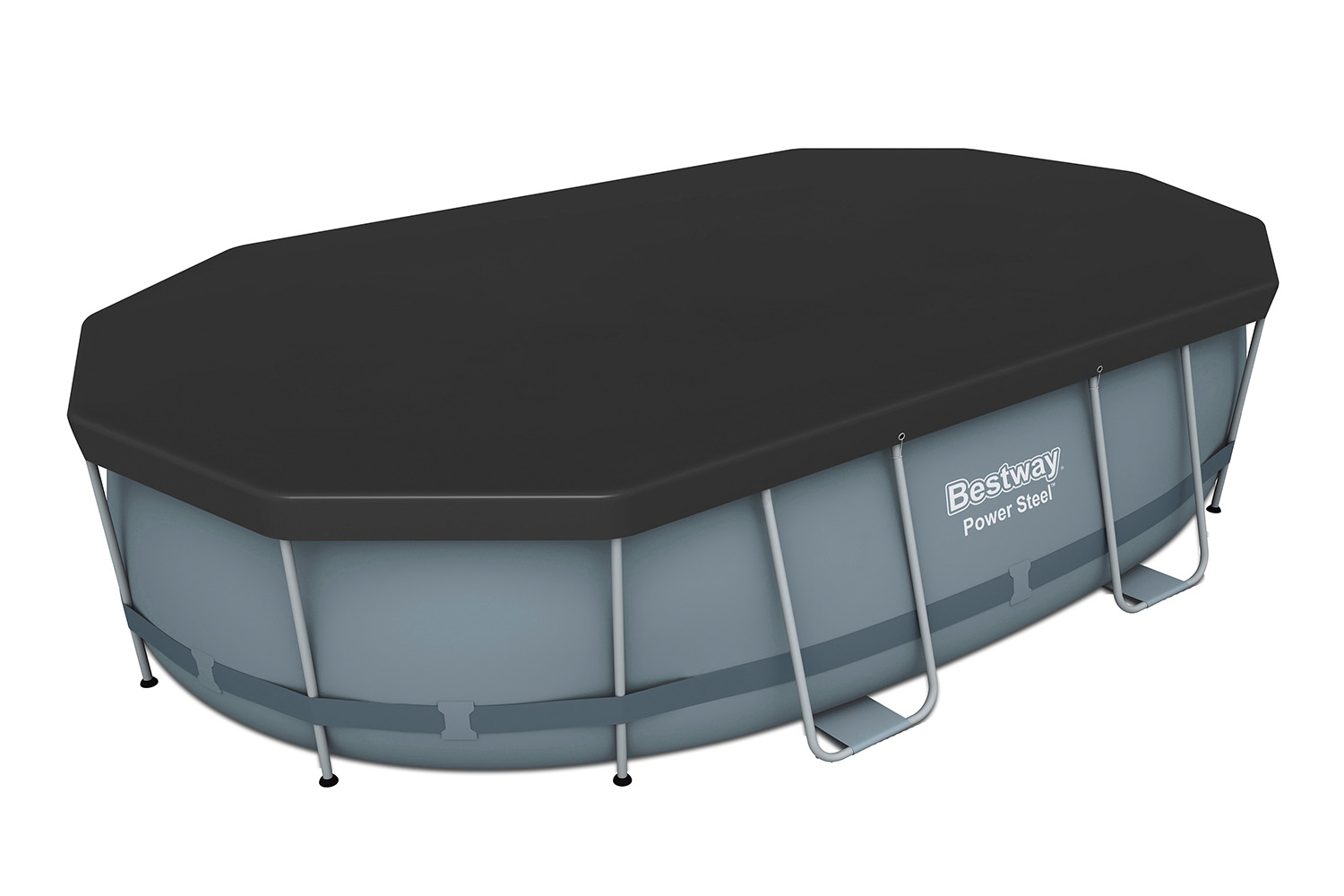 PVC-Abdeckplane 418 x 230 cm, schwarz, oval