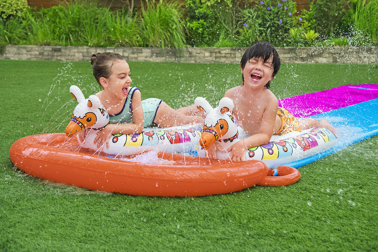 H2OGO!® 2-Personen -Wasserrutsche Lama 487 x 138 cm