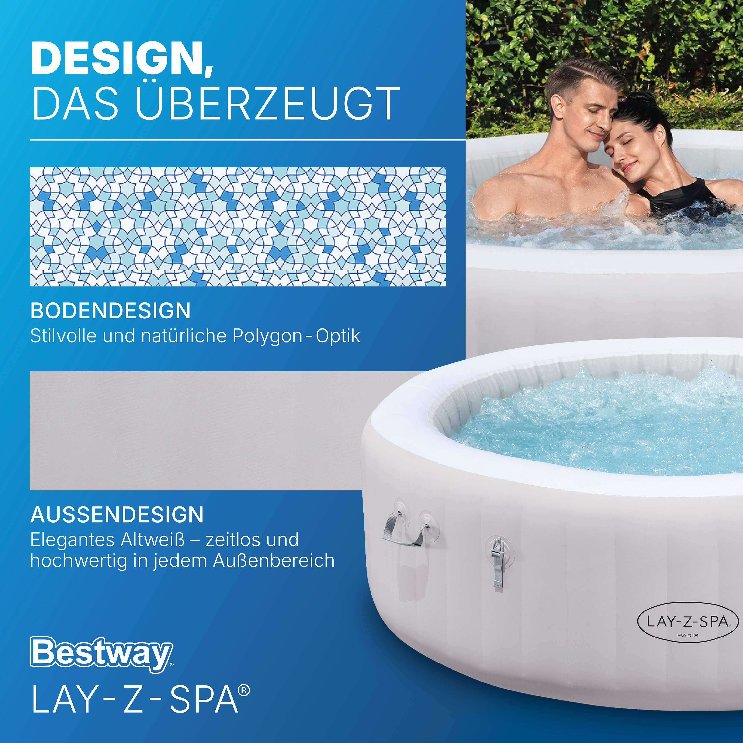 LAY-Z-SPA® LED Whirlpool Paris AirJet™ Ø 196 x 66 cm, rund