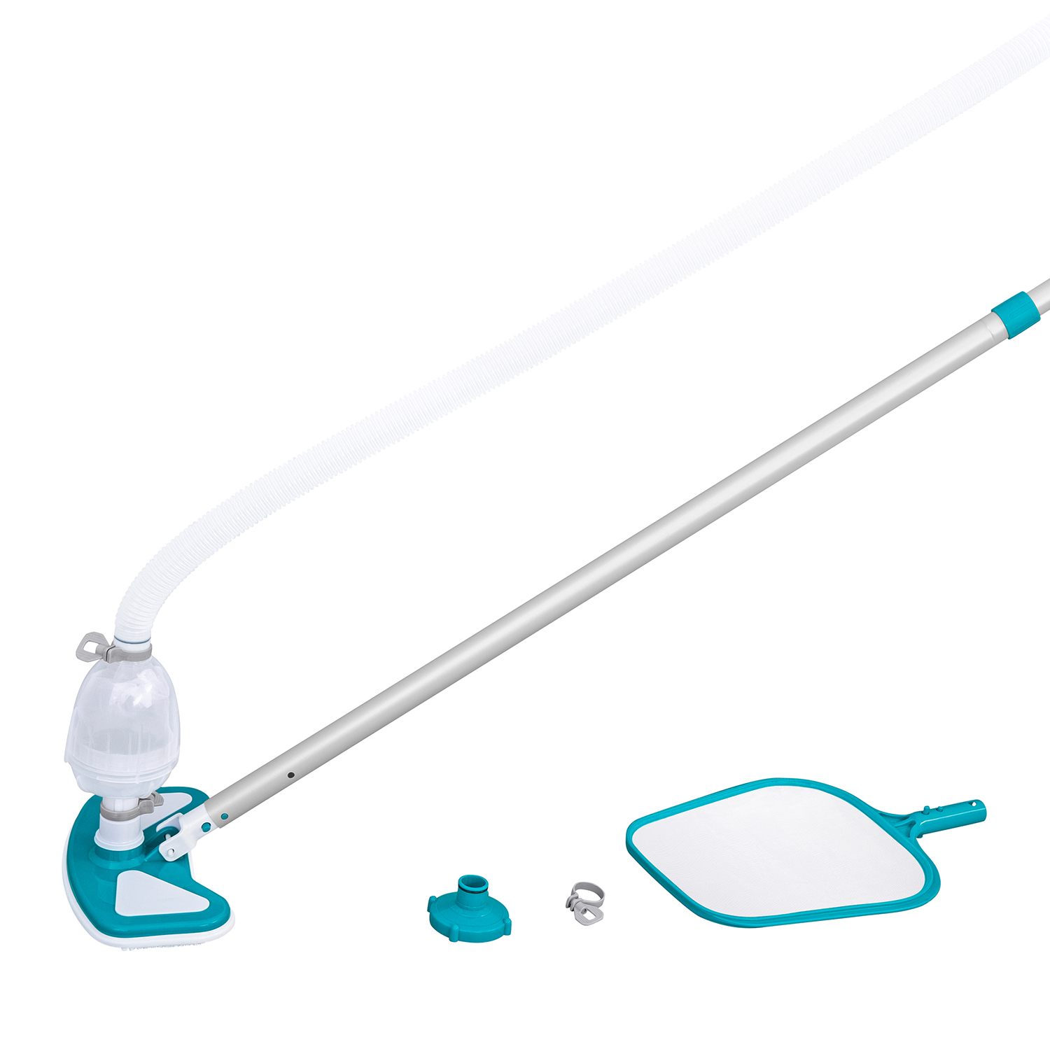 Poolpflege Basis Set AquaClean™ mit pumpenbetriebenem Poolsauger & Kescher  für Poolgrößen bis 610 cm