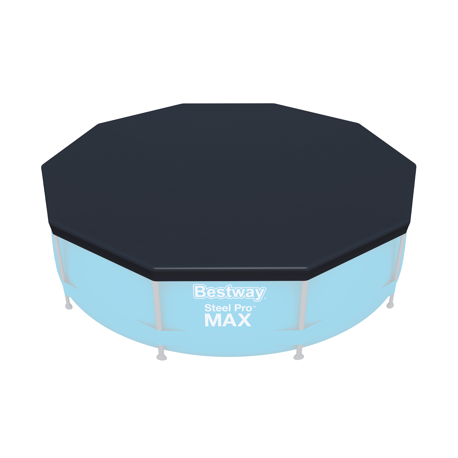 Flowclear™ PVC-Abdeckplane Ø 305 cm, schwarz, rund
