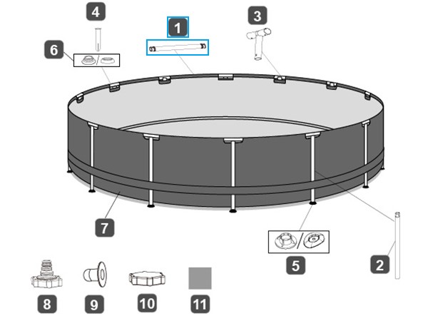 Bestway® Spare Part Top rail for Steel Pro MAX™ Deluxe Series pool 366cm x 100cm Bestway® Spare Part Top rail for Steel Pro MAX™ Deluxe Series pool 366cm x 100cm