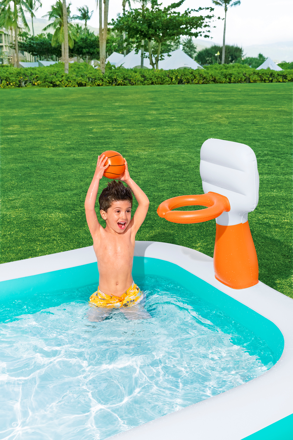 Family Pool Dunk N' Splash™ mit Basketballkörben 251 x 168 x 102 cm