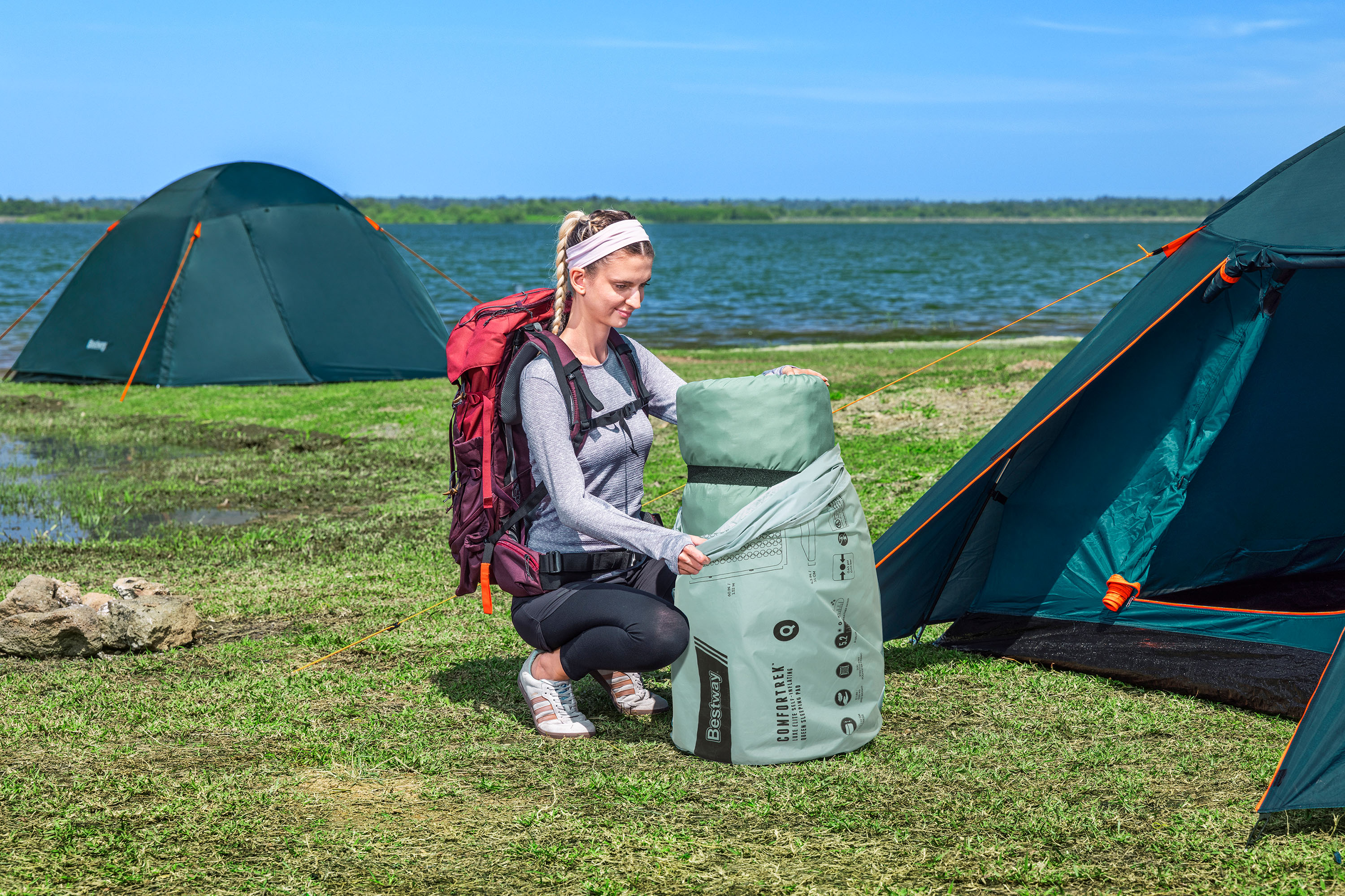 Selbstaufblasende Doppel Isomatte ComfortTrek™ 202,5 x 153 x 11 cm