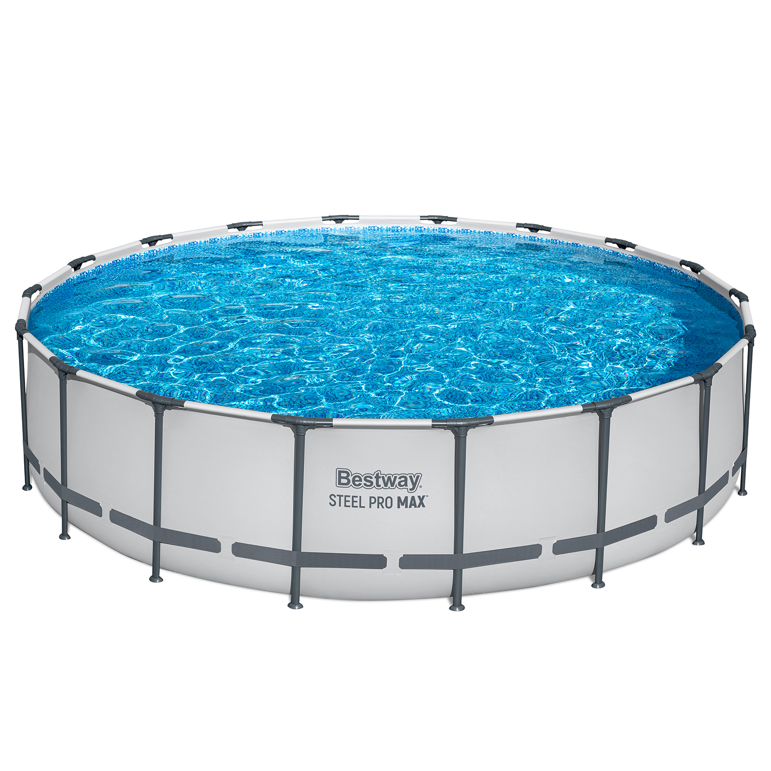 Steel Pro MAX™ Frame Pool Komplett Set mit Filterpumpe Ø 549 x 122 cm, lichtgrau, rund