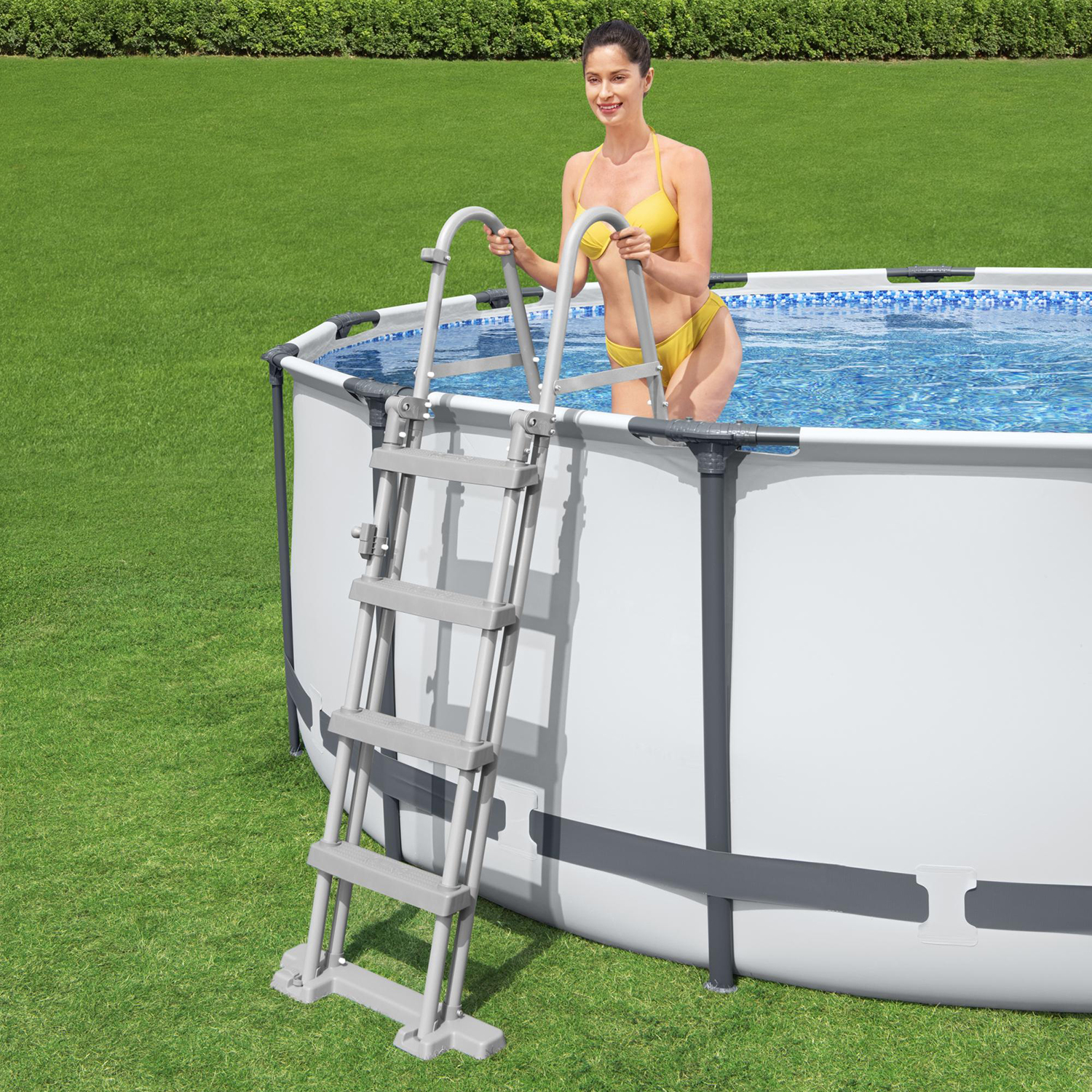 Steel Pro MAX™ Frame Pool Komplett-Set mit Filterpumpe Ø 366 x 122 cm, lichtgrau, rund