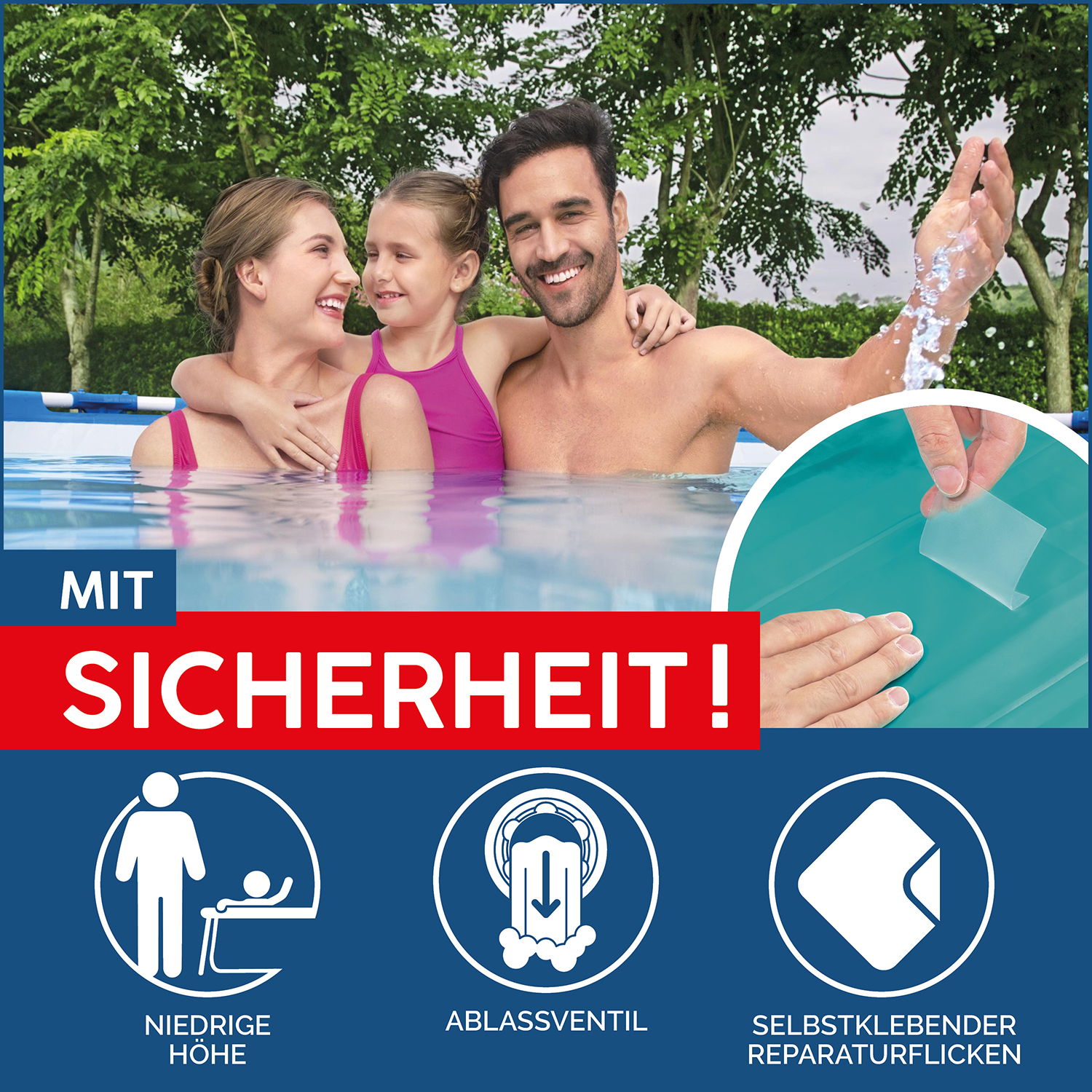 Steel Pro™ Frame Pool-Set mit Filterpumpe Ø 396 x 84 cm, blau, rund