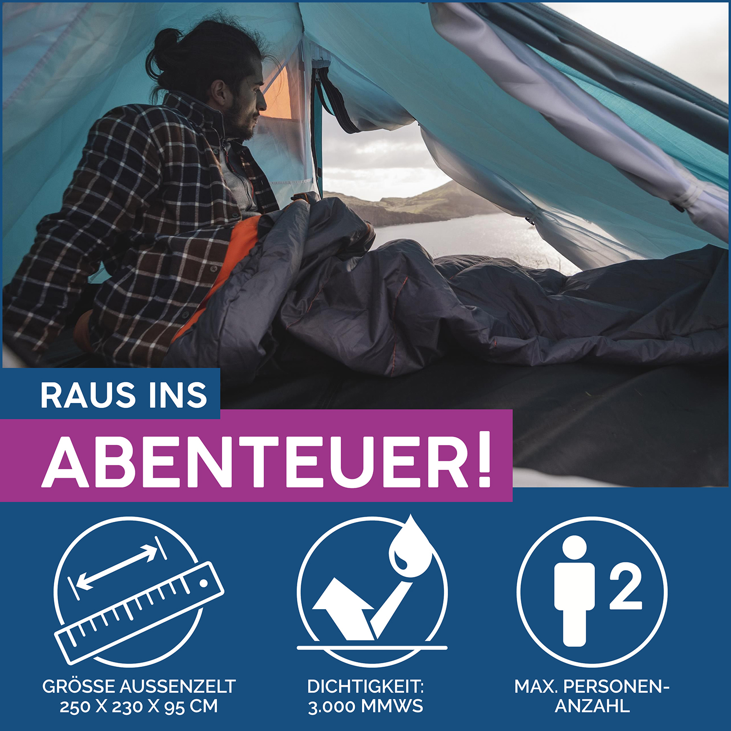 Pavillo™ 8'2"x7'7"x37"/2.50mx2.30mx95cm Hikedome 2 Tent Pavillo™ 8'2"x7'7"x37"/2.50mx2.30mx95cm Hikedome 2 Tent