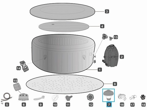Bestway® Spare Part  5" Chemical Floater For SPA