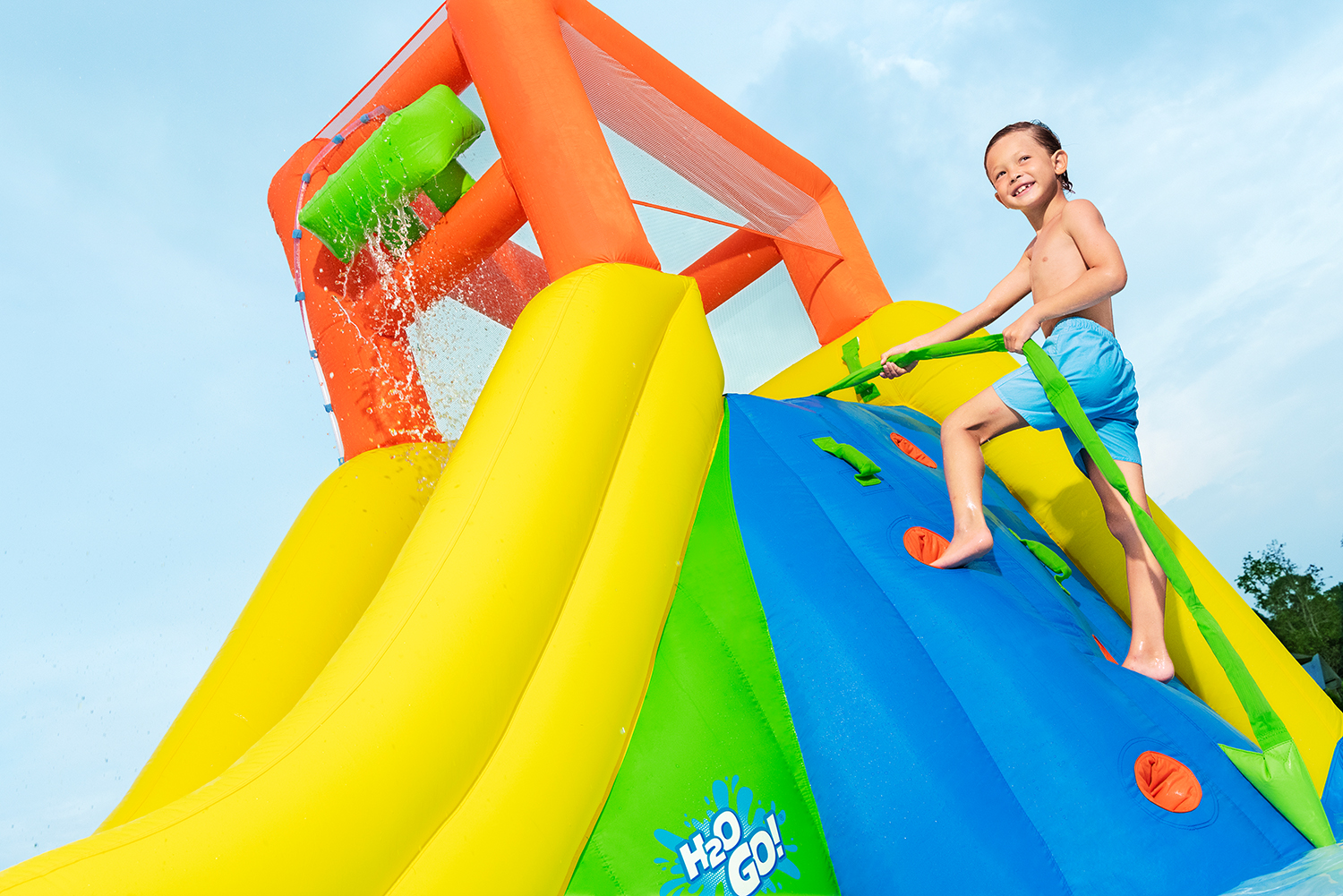 H2OGO!® Mega-Wasserpark Wasserberg mit Dauergebläse 435 x 286 x 267 cm H2OGO!® Mega-Wasserpark Wasserberg mit Dauergebläse 435 x 286 x 267 cm