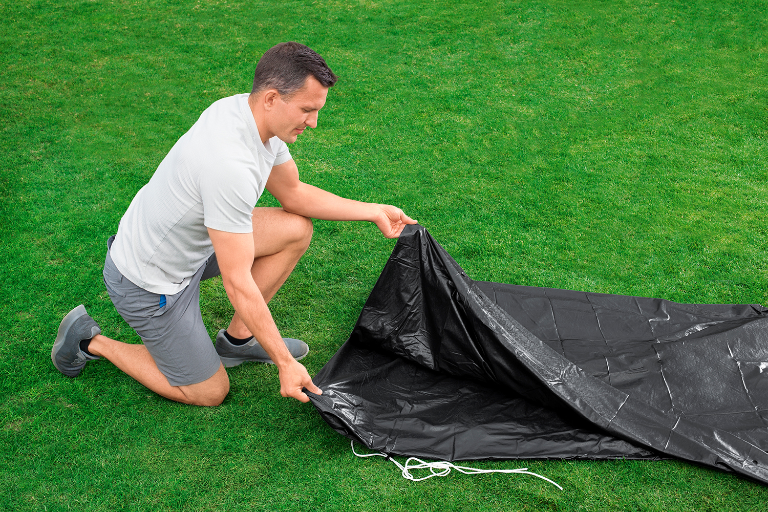 PVC-Abdeckplane Ø 555 cm, schwarz, rund
