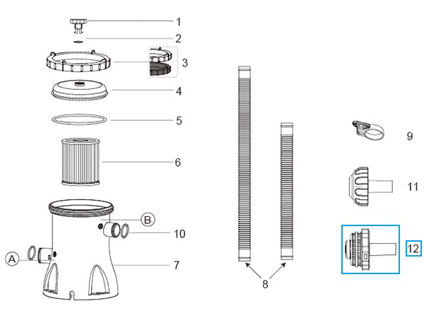 Bestway® Spare Part pool outlet strainer (grey / Ø 32 mm) for pools Bestway® Spare Part pool outlet strainer (grey / Ø 32 mm) for pools
