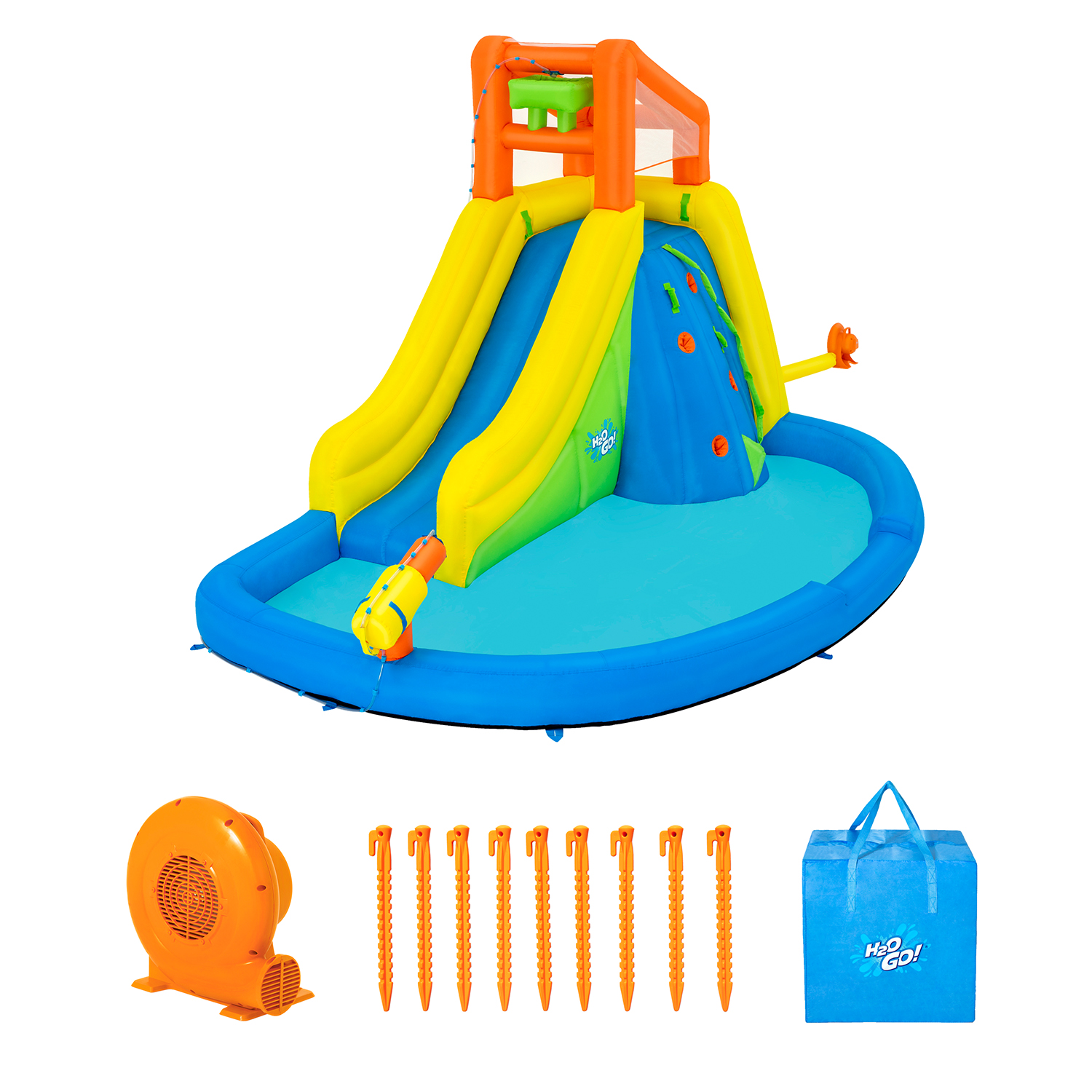 H2OGO!® Mega-Wasserpark Wasserberg mit Dauergebläse 435 x 286 x 267 cm H2OGO!® Mega-Wasserpark Wasserberg mit Dauergebläse 435 x 286 x 267 cm