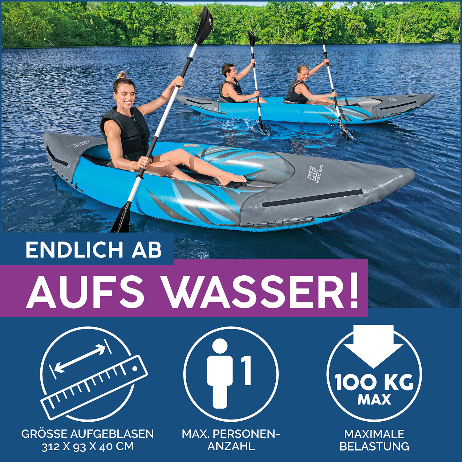 Hydro-Force™ Kajak-Set Surge Elite™ X1 312 x 93 x 40 cm