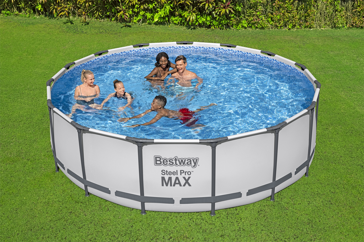 Steel Pro MAX™ Solo Pool ohne Zubehör Ø 396 x 122 cm, lichtgrau, rund