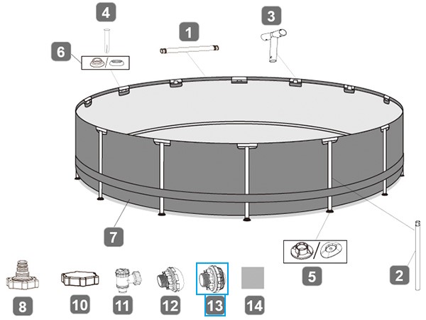Bestway® Spare Part Pool outlet strainer (grey / Ø 38 mm) for pools Bestway® Spare Part Pool outlet strainer (grey / Ø 38 mm) for pools