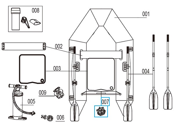 Bestway® Spare Part Drain valve for various Hydro-Force™ Sport boats