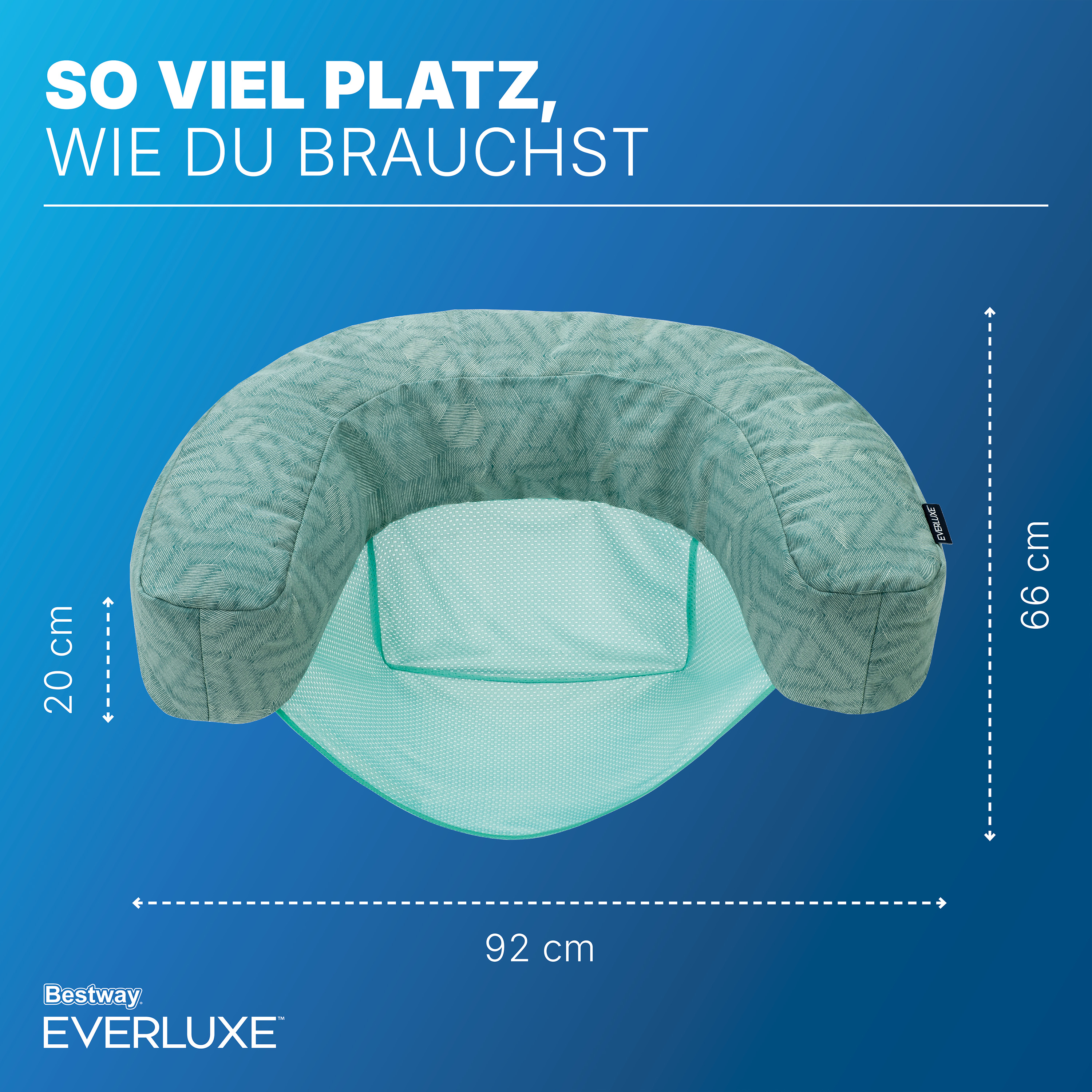 Everluxe™ Poolsitz mit Textiloberfläche und EPS-Perlen-Füllung 92 x 66 x 20 cm