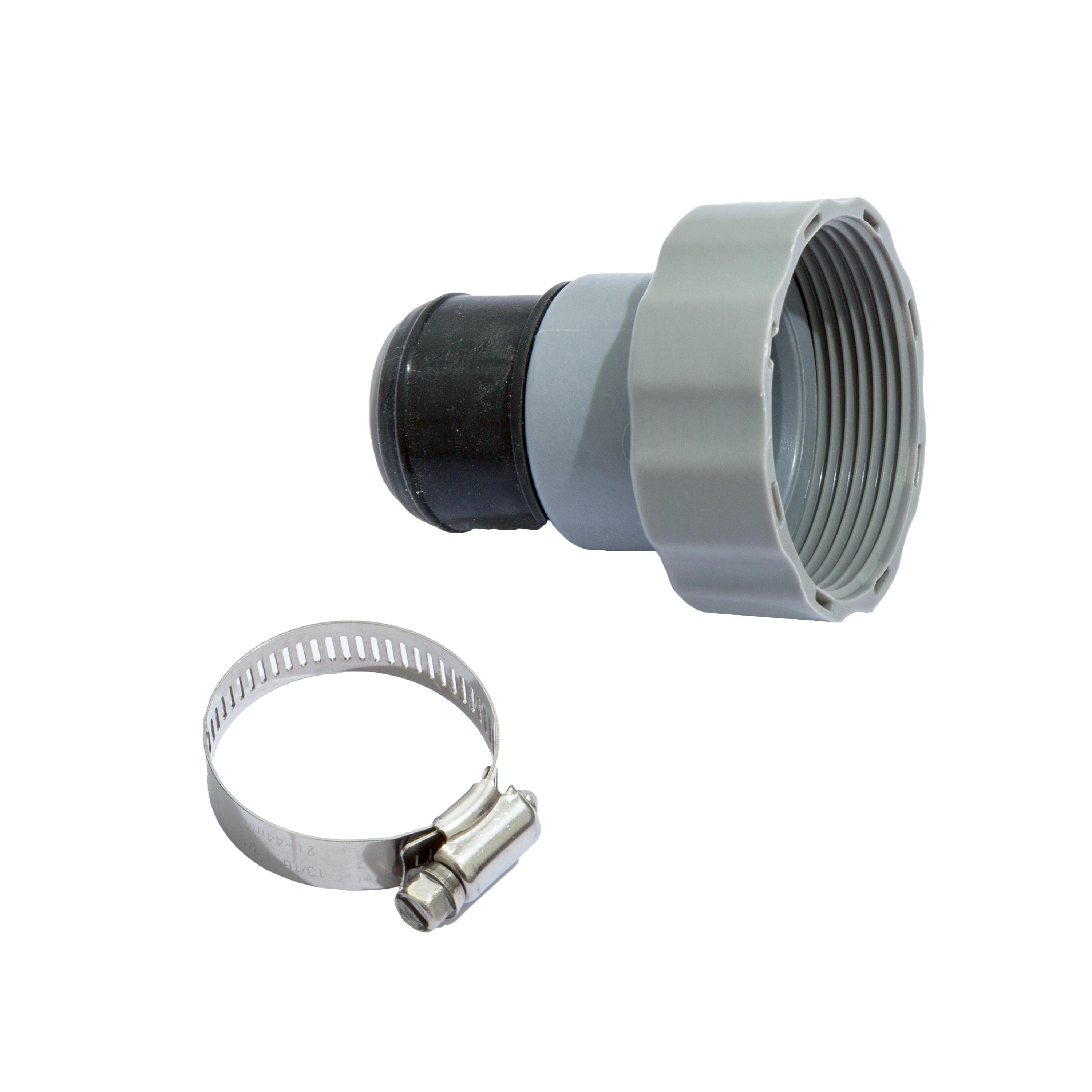 Bestway® Spare Part Hose adapter with fittingr (grey / Ø 38 mm) for hoses without thread